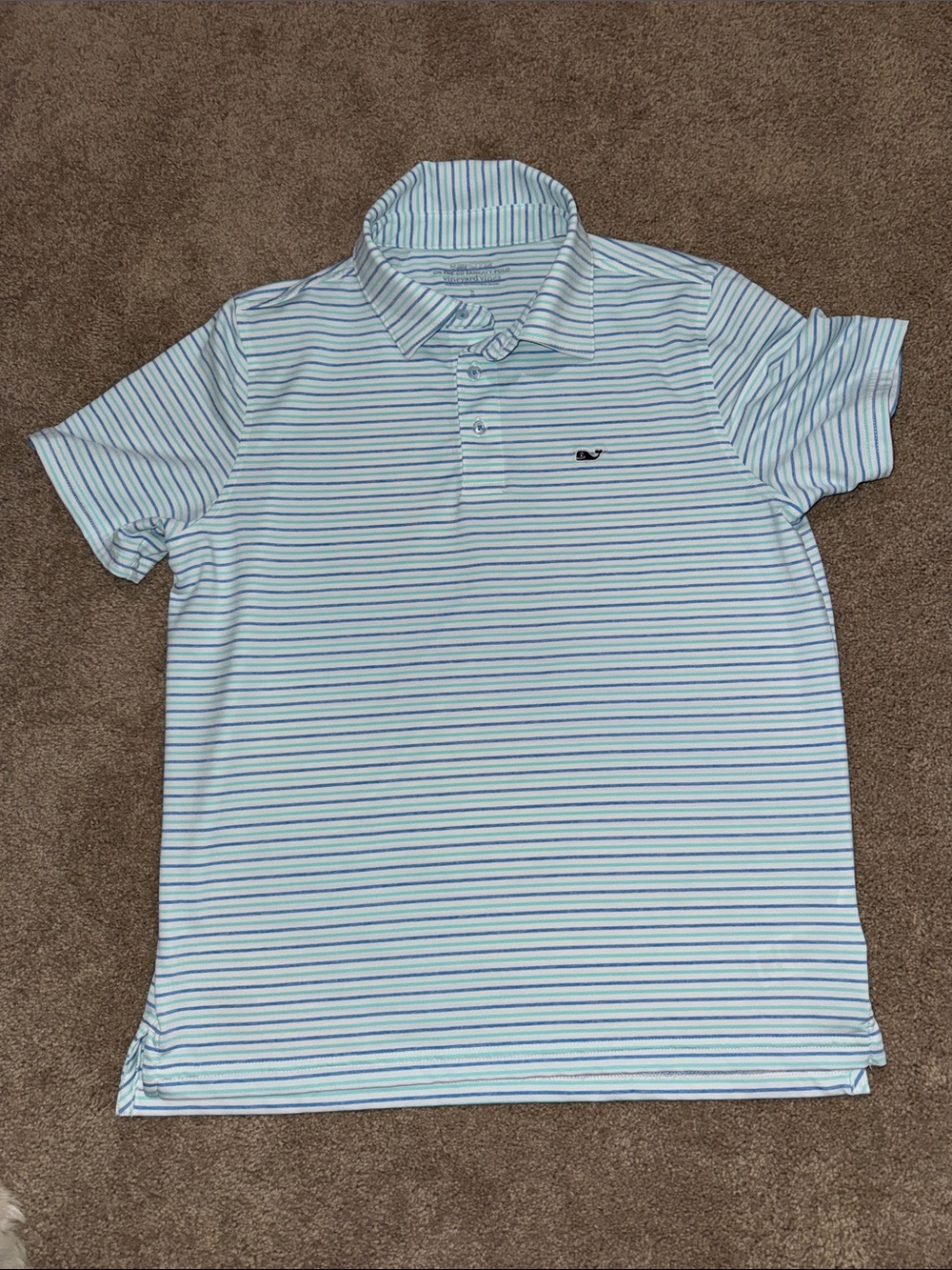 Vineyard Vines  boys Light Blue Striped Polo Shirt